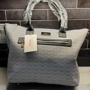 Trina Turk Black and White Geometric Tote